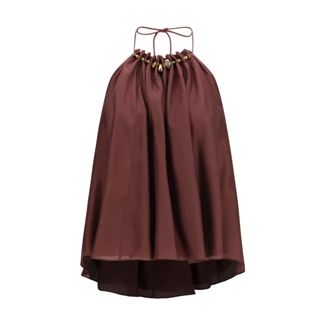 Zimmermann Bordeaux Silk Blouse in Burgundy Silk from HEWI