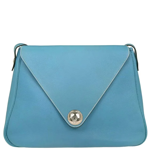 Hermès Blue Jean Taurillon Clemence Christine Shoulder Bag in Blue Clemence leather from AMORE Vintage Tokyo