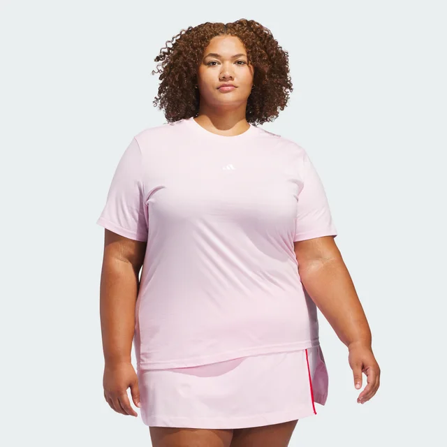 Adidas Small Logo Tee (Plus Size) in Pink from adidas (US), photo 1 of 1