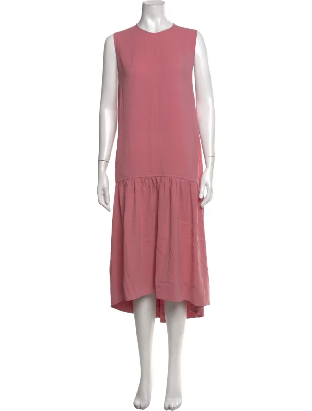 Ferragamo Silk Midi Length Dress in pink Silk from The RealReal