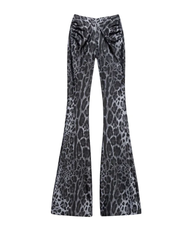 Aniye By Jodi Flared Leopard Pants in polyester 77%,Elastane 23% Description: Eye‑catching leopard‑print flared trousers accented by gathered ruching at the rear…, photo 1 of 1