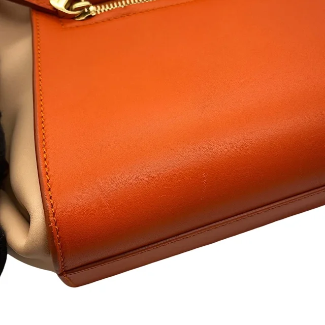 Ferragamo Sofia Gancini 2-way Bag Orange/Light Pink/WhiteFZ21 D570 Leather Size Small in Pink Leather from GALLERY RARE, photo 9 of 18