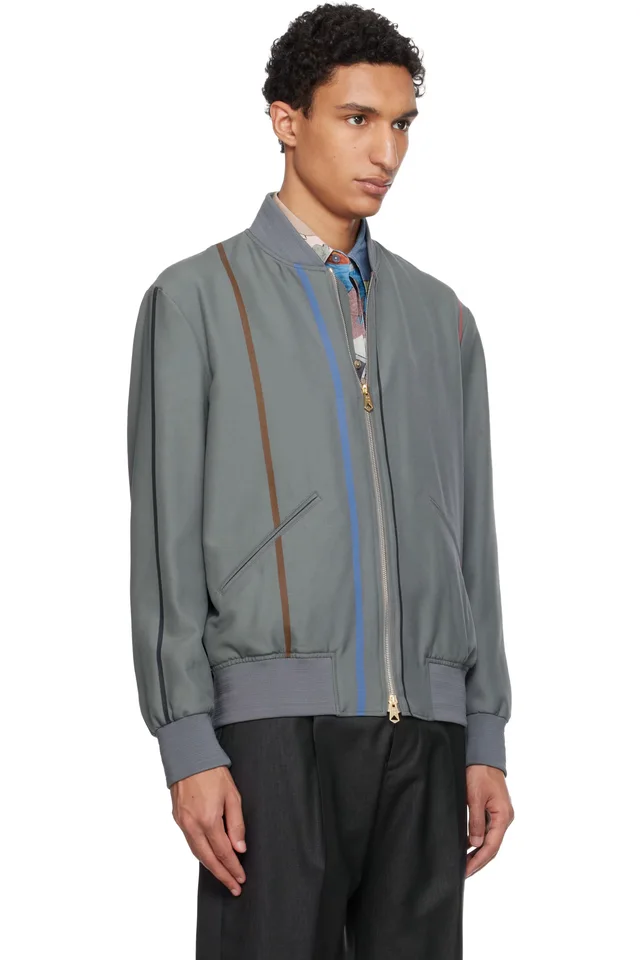 Paul Smith Purple Regular Fit Bomber Jacket, photo 2 of 4 from SSENSE