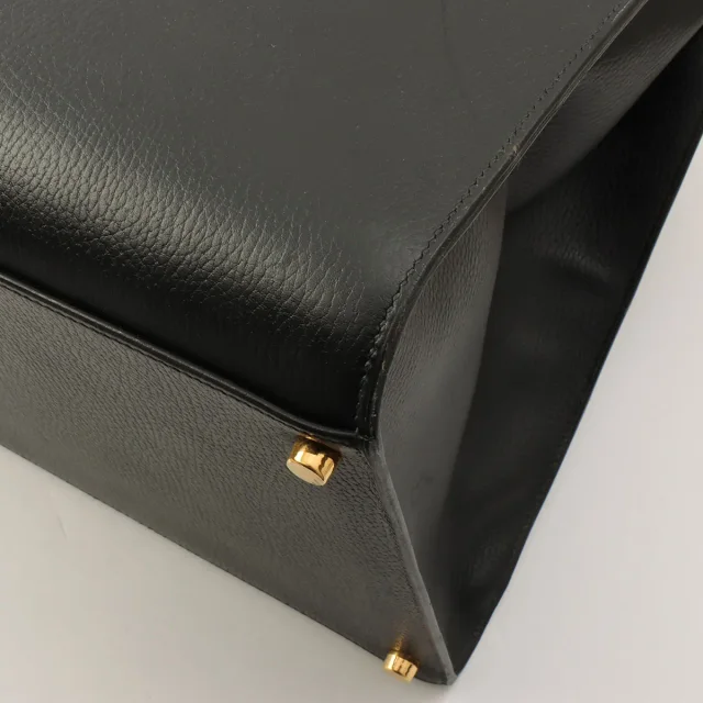 Hermès 1994 Airport 45 Black/Natural in Black from VINTAGE QOO TOKYO, photo 9 of 16