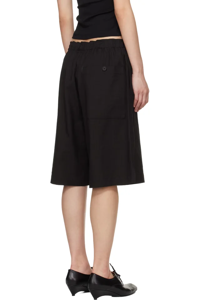 Studio Nicholson Black Demba Shorts, photo 3 of 4 from SSENSE
