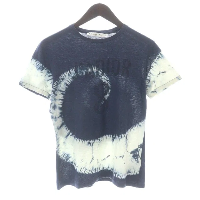 Dior Jadior 8 T-Shirt Short Sleeve Linen Blend Tie Dye S Navy MW in Navy from The Reluxe