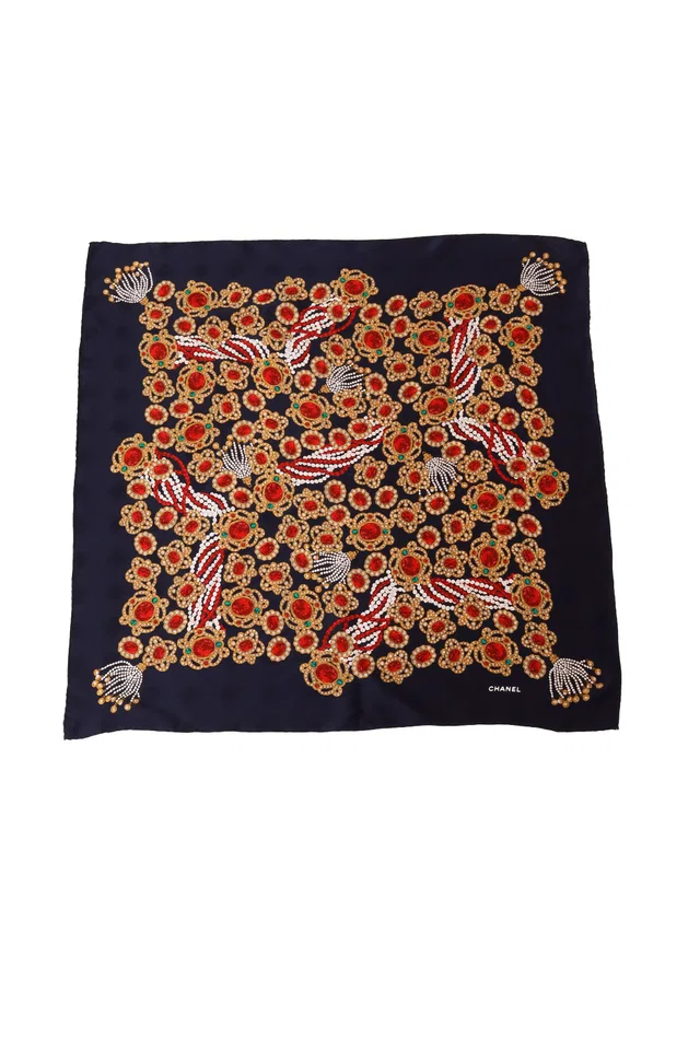 Chanel Pearl Tassel Silk Scarf in Silk from Recess LA