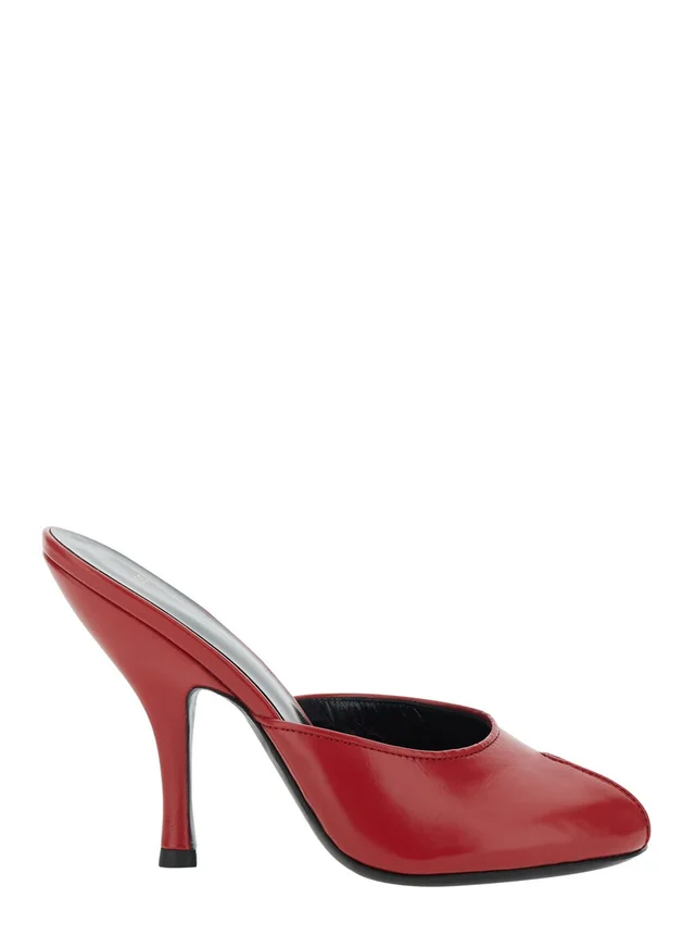 JUDE 'Date' Red Heel Sandals with Cut-out Toe in Leather Women in Red 100% Lambskin, photo 2 of 8 from Gaudenzi Boutique