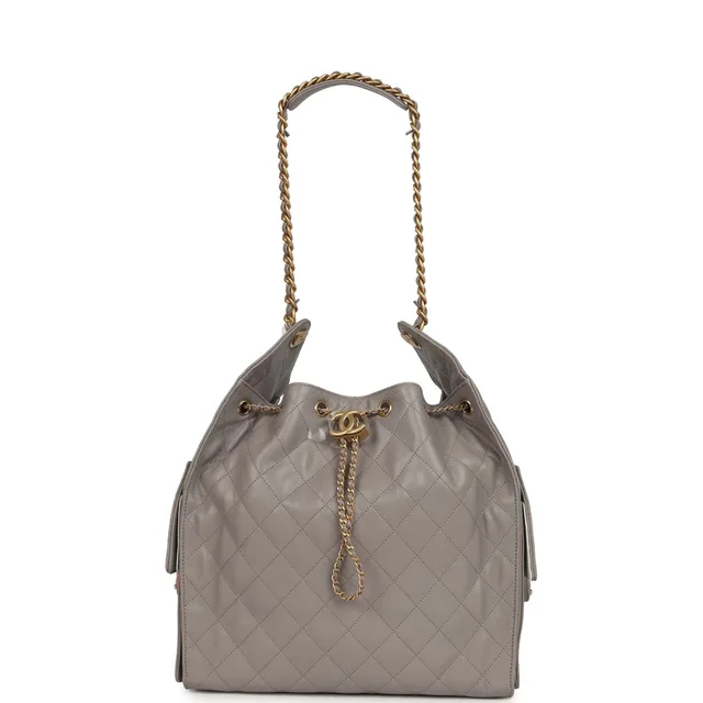 Chanel Medium 25 Hobo Bag Dark Grey Caviar Antique Gold Hardware in Grey Caviar leather from Madison Avenue Couture, photo 6 of 10