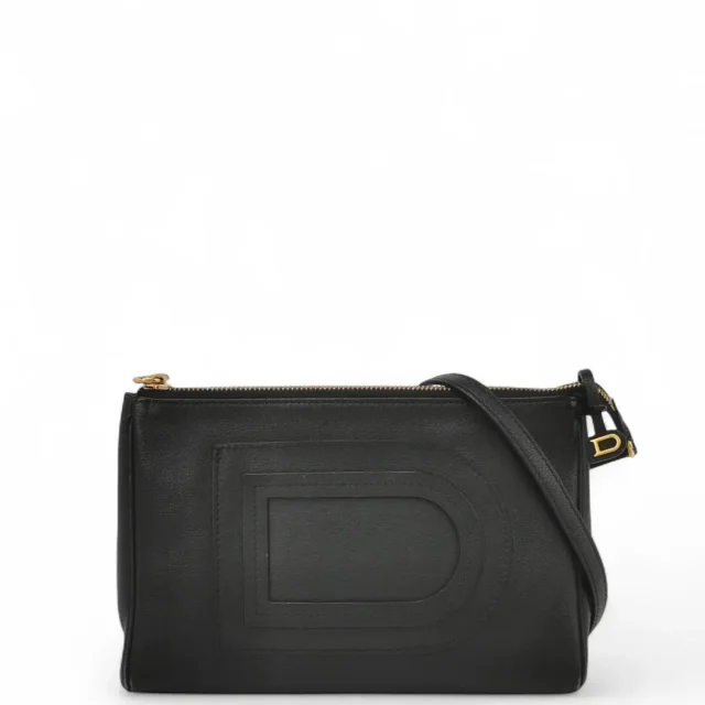 Delvaux Pin D Pouch Medium in black Calfskin from The RealReal