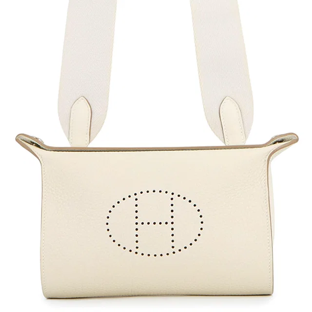 Hermès Videpoches Craie Togo Leather in White Togo leather from GALLERY RARE