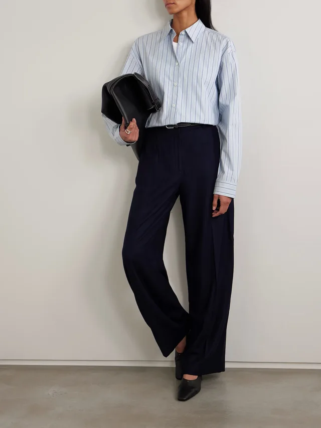 TOTEME Striped cotton-poplin shirt in Blue, photo 2 of 2 from NET-A-PORTER (Canada)