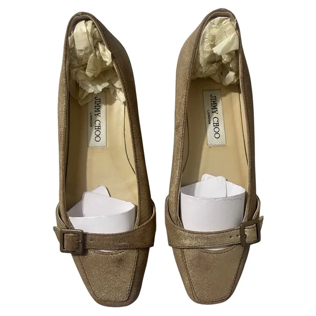 Jimmy Choo Metallic Gold Loafers in gold Leather from Poshmark