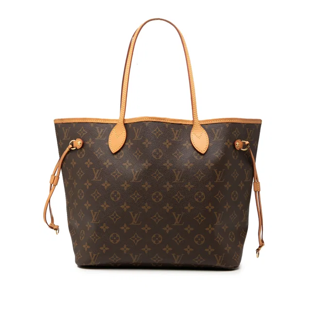 Brown Louis Vuitton Monogram Neverfull MM Tote Bag in Brown Coated canvas from Designer Revival