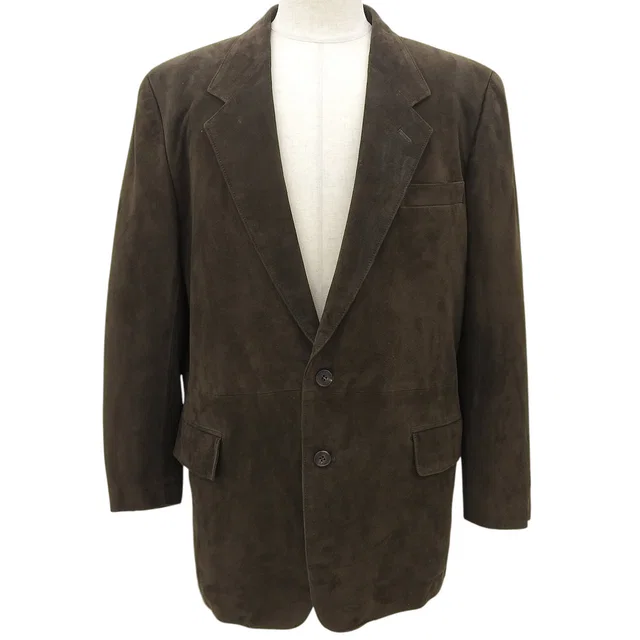 Dior Suede Tailored Jacket, Khaki, L in Green Suede from VINTAGE QOO TOKYO