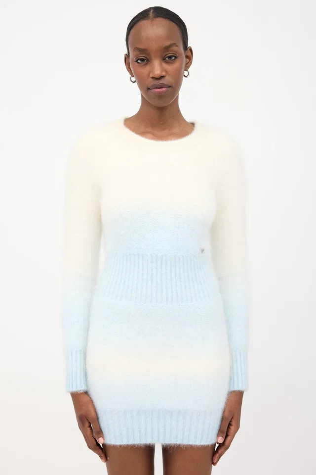 Chanel FW 2010 Angora Arctic Ice Dress in Nylon from VSP Consignment