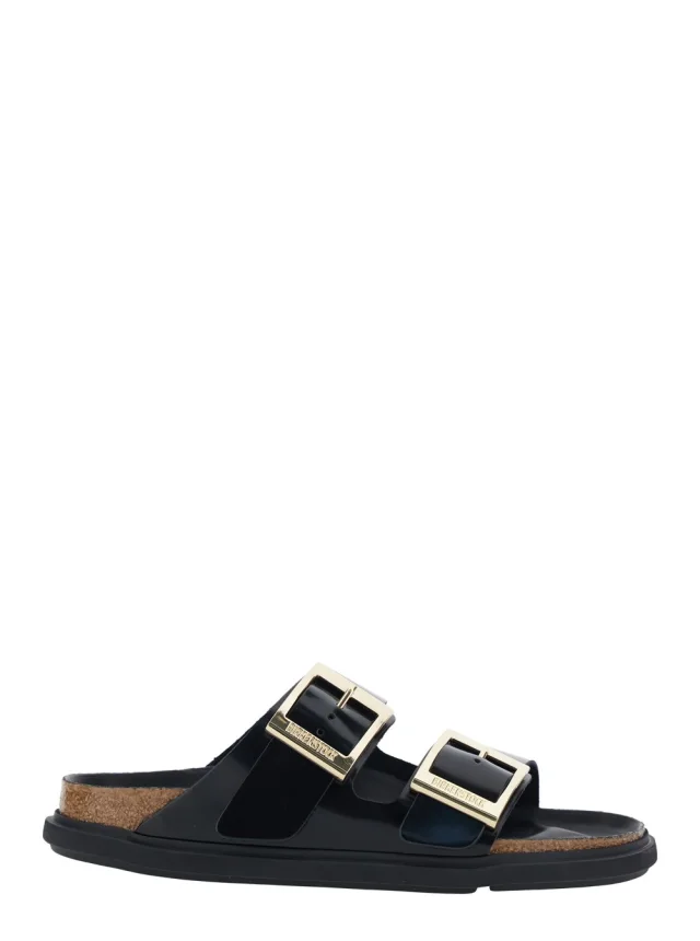 'Arizona' Black Sandals with Buckle Closure in Leather Woman in Black, image 1 of 1 from Gaudenzi Boutique