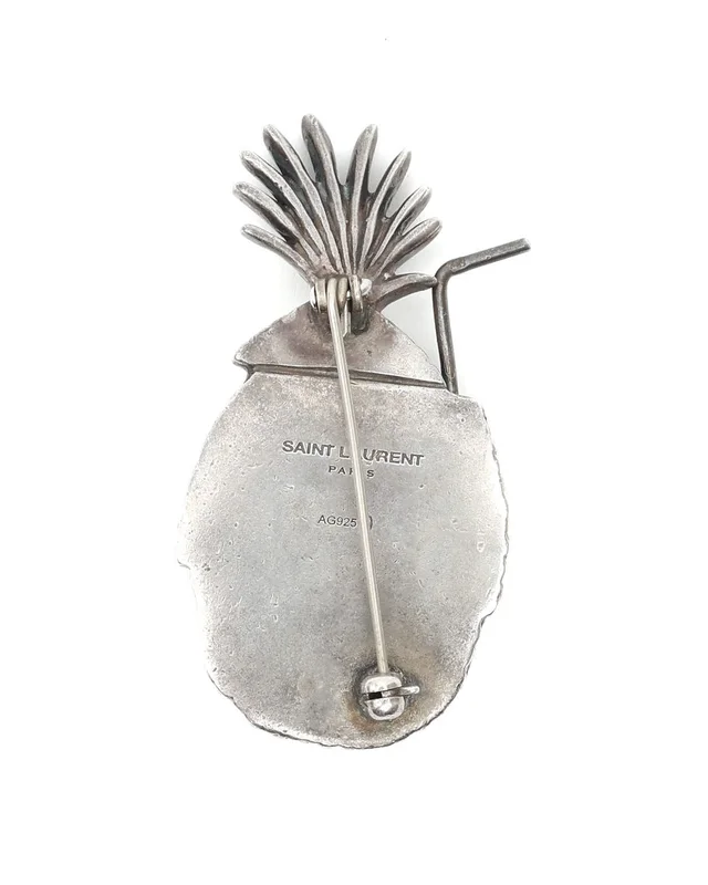 Saint Laurent Pineapple Silver Brooch in Silver from A Retro Tale, photo 2 of 5