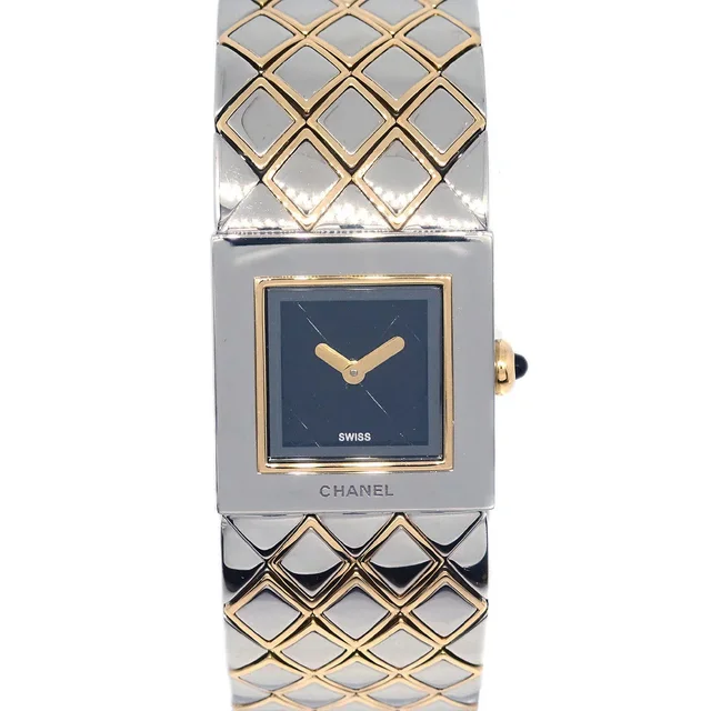 Chanel Matelasse Quartz Watch SS 18KYG from AMORE Vintage Tokyo