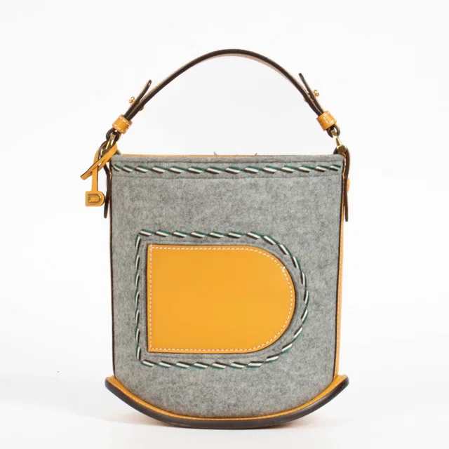 Delvaux Multicolor Felt Pin Mini Bucket Bag in Multicolor Leather from Labellov