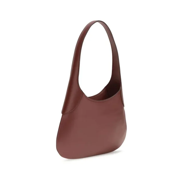 Khaite Bordeaux Calf Leather Bos Taurus Shoulder Bag in Burgundy Calfskin from HEWI, photo 3 of 4