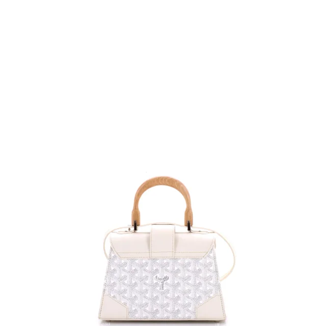 Goyard Structured Saigon Top Handle Bag Coated Canvas with Leather Mini in white Coated canvas from Rebag, photo 4 of 8