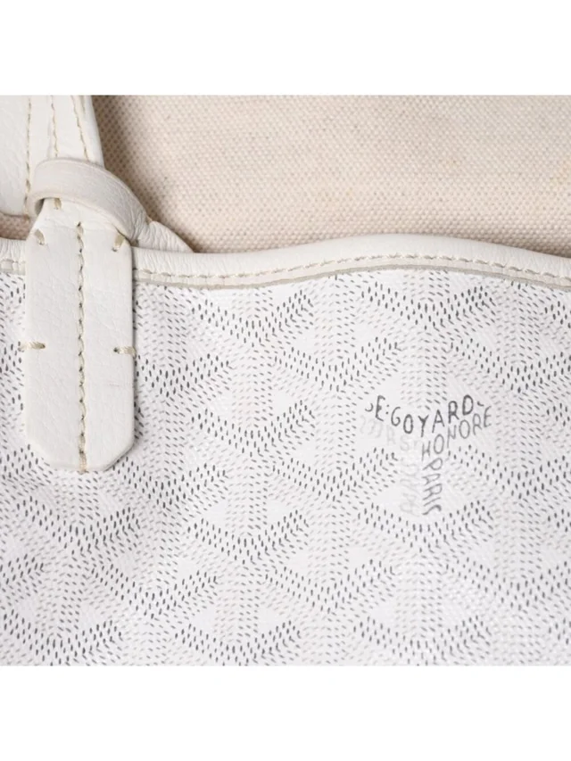Goyard Saint Louis Pm Tote Bag White Leather in white|black Leather from Poshmark, photo 9 of 16