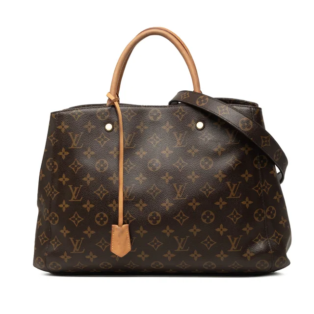 Brown Louis Vuitton Monogram Montaigne GM Satchel in Brown Coated canvas from Designer Revival