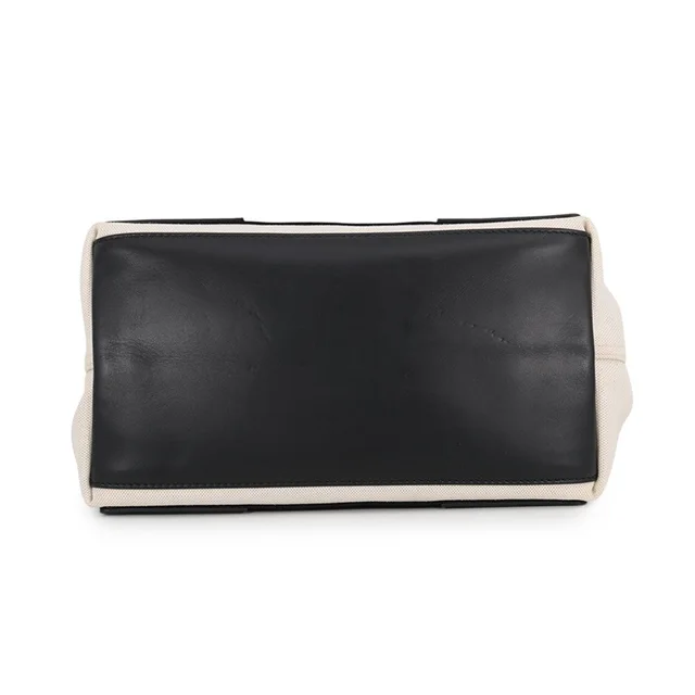 Balenciaga Navy Kabas Natural/Black339933 Canvas Leather Size S in Beige Canvas from GALLERY RARE, photo 3 of 3