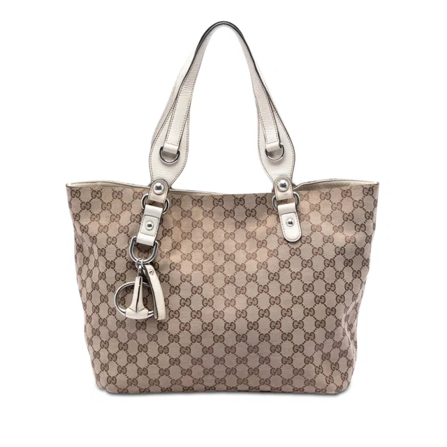 Beige Gucci Medium GG Canvas Icon Bit Tote in Beige Canvas from Designer Revival, photo 1 of 1