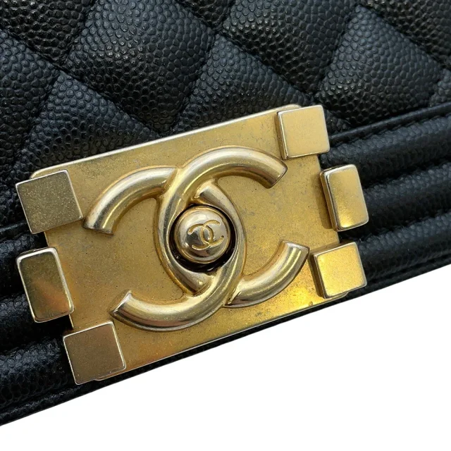 Boy Chanel BlackA67086 Caviar Leather Size 25 in Caviar leather from GALLERY RARE, photo 11 of 14