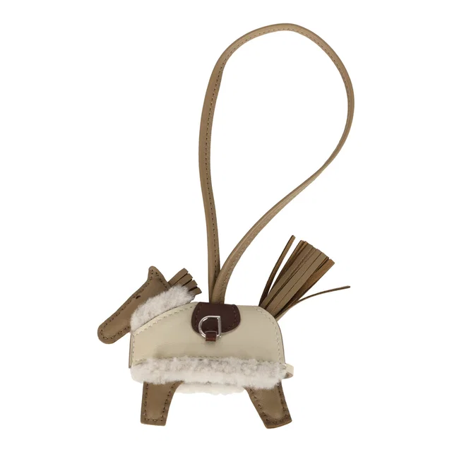 Hermès Rodeo Robeo Plush Charm PM Beige Marfa in White Lambskin from Madison Avenue Couture