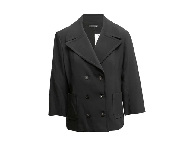 Black The Row Virgin Wool-Blend Double-Breasted Blazer Size US S in Black Wool from Designer Revival