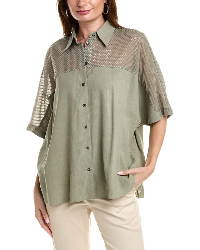Brunello Cucinelli Linen-Blend Shirt, image 1 of 1 from Gilt