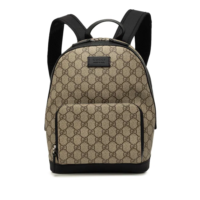 Black Gucci Small GG Supreme Eden Day Backpack in Black Coated canvas from Designer Revival