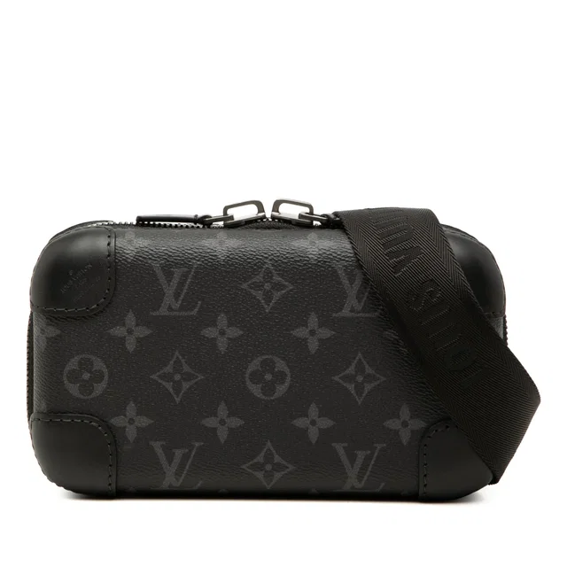 Black Louis Vuitton Monogram Eclipse Horizon Clutch Crossbody Bag in Black Calfskin from Designer Revival