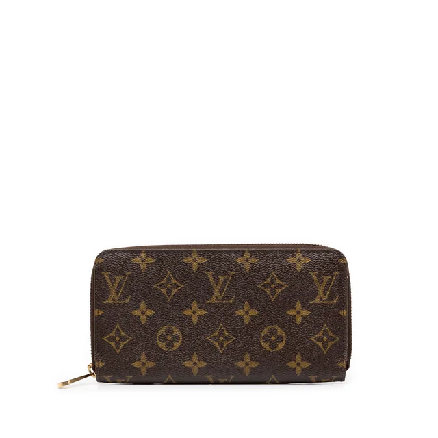 Brown Louis Vuitton Monogram Zippy Long Wallet in Brown Coated canvas from Designer Revival