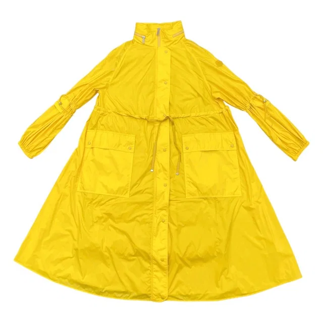 Moncler Long Coat Rins Jacket 0 Nylon Yellow Lins in Yellow Nylon from The Reluxe