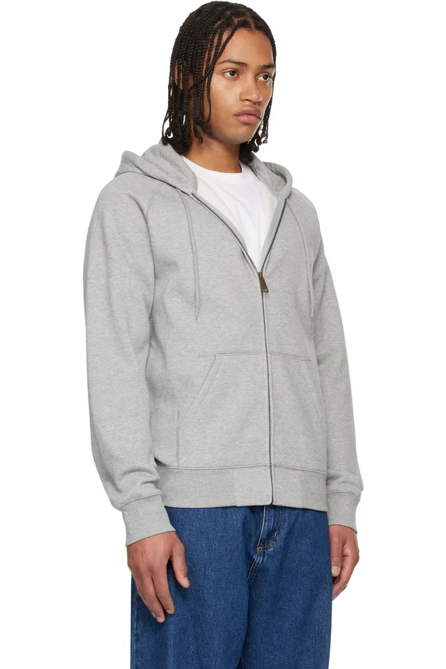 Carhartt Work In Progress Gray Chase Hoodie, photo 2 of 4 from SSENSE
