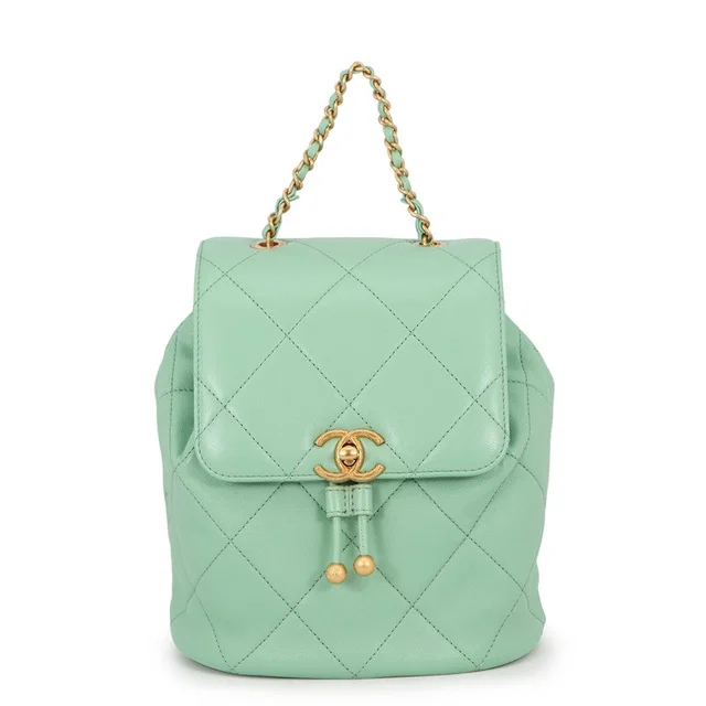 Chanel Matelasse Backpack Light GreenAS4866 Lambskin in Lambskin from GALLERY RARE
