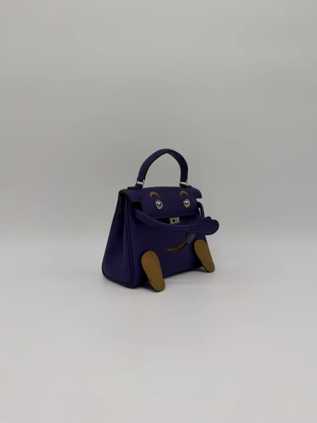 Hermès Kelly Doll Purple/ Dune Swift Palladium Hardware in Purple Swift leather from Luxury Promise, photo 4 of 11