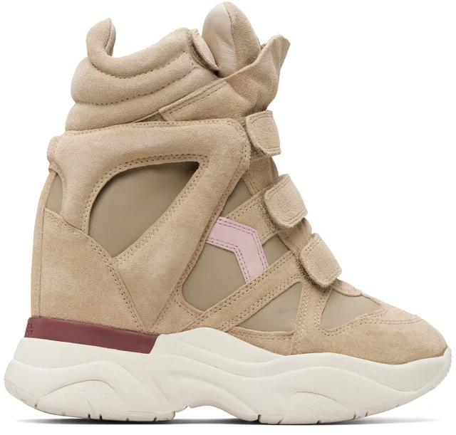 Beige & Pink Balskee Sneakers