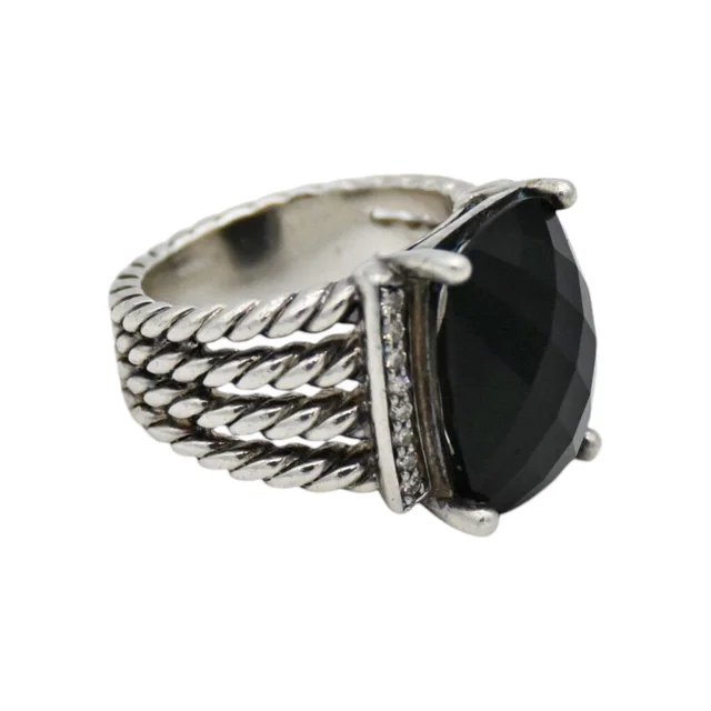 David Yurman Wheaton Black Onyx & Diamond Ring in Black from Clotheshorse Anonymous