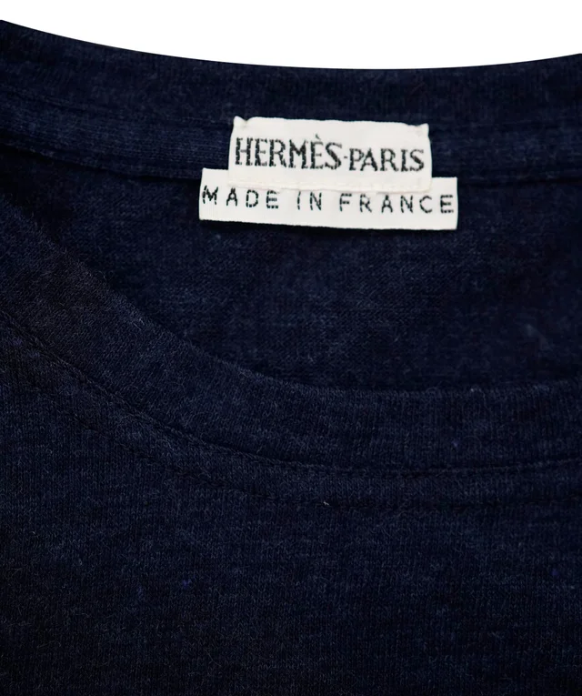 Hermès navy short and long sleeve t shirts in Navy Cashmere from Luxury Promise, photo 2 of 2