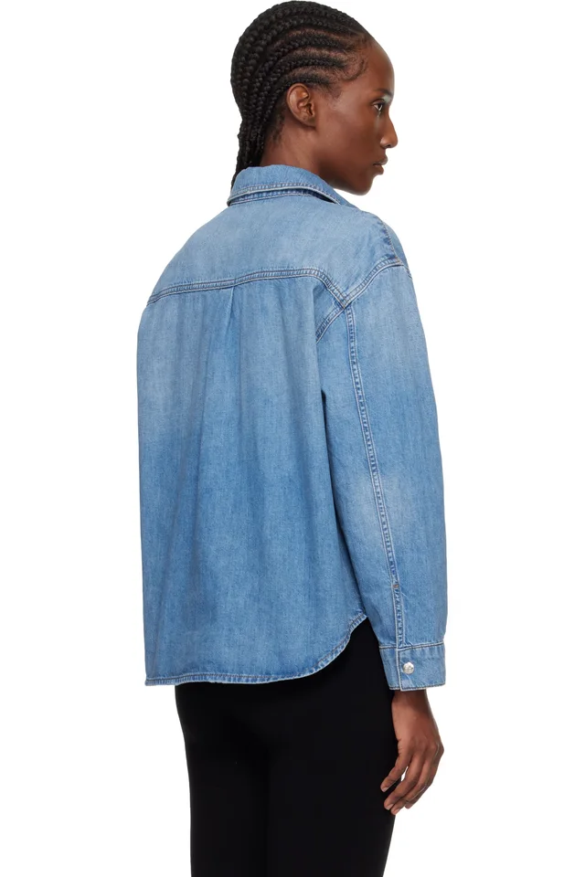 ANINE BING Blue Paxton Denim Shirt, photo 3 of 4 from SSENSE