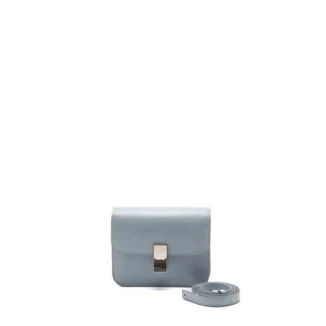 Celine Teen Classic Bag Box Calfskin Light Grey SHW in Grey Calfskin from EMIER