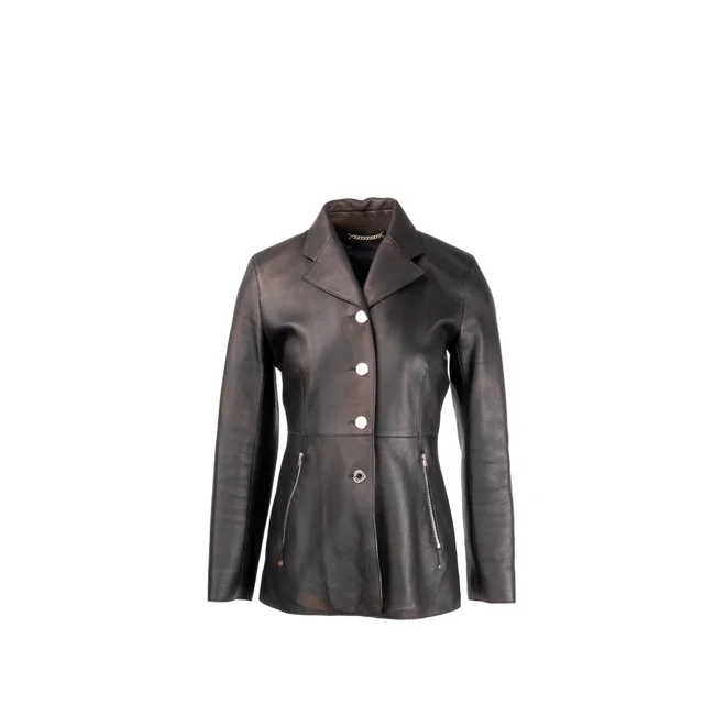 Hermès Size 36 Leather Jacket Deerskin Black SHW in Black Leather from EMIER