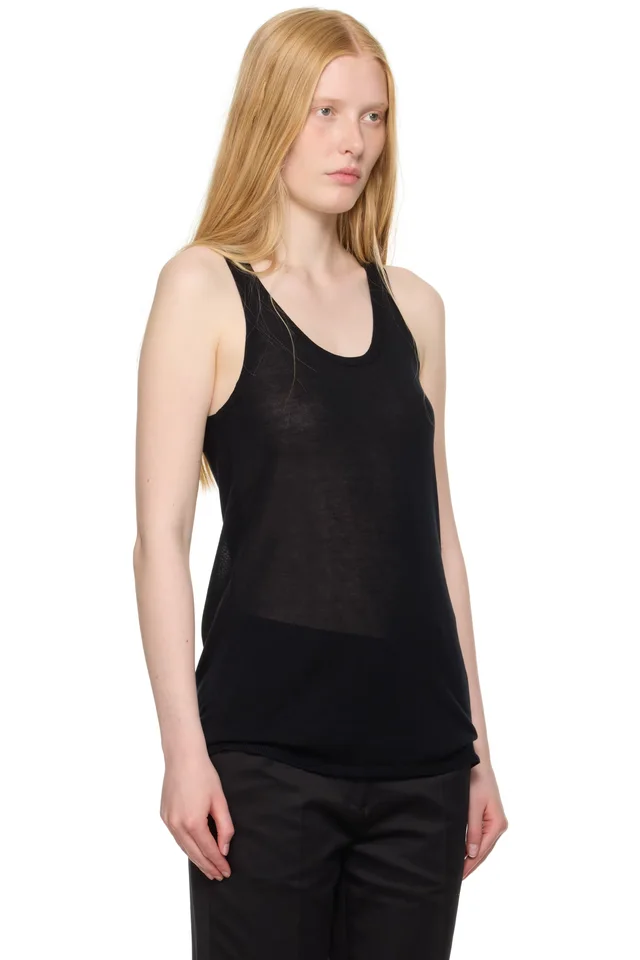 TOTEME Black Knit Tank Top, photo 2 of 2 from SSENSE