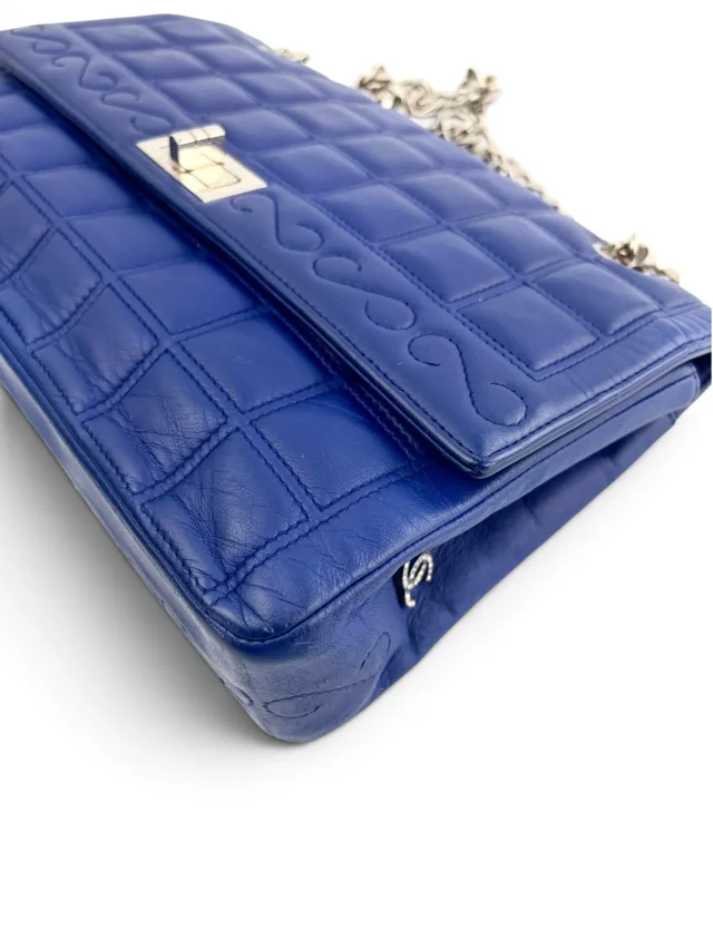 Chanel Blue Lambskin Chocolate Bar Mademoiselle Flap Bag in Brown Lambskin from Season 2 Consign, photo 8 of 9