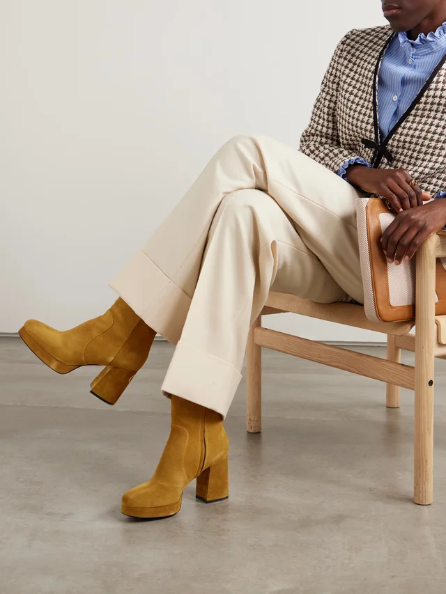 VALENTINO GARAVANI Fawcette 90 suede ankle boots in Beige, photo 2 of 2 from NET-A-PORTER (Canada)